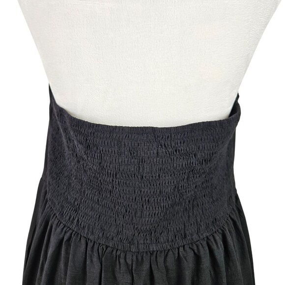 Zesica Womens XL Halter Maxi Dress Black Smocked Back Casual Beach Vacation Sexy - Picture 8 of 10